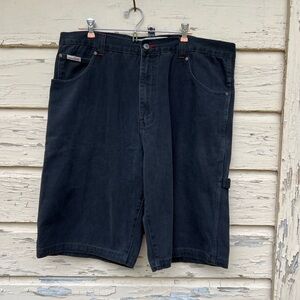 Vintage 90s Y2K Paco Black Jeans Wide Leg Grunge Baggy Skater Denim Shorts 40